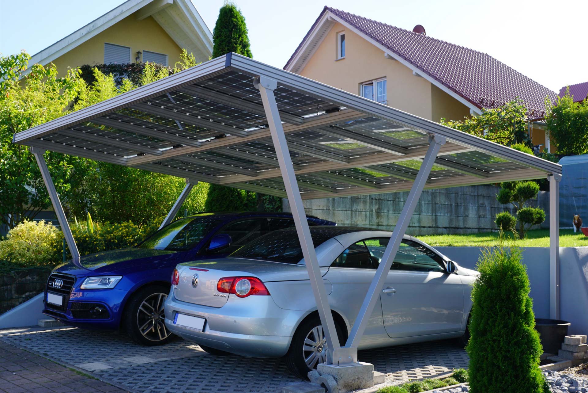 ALUX Hliníkové pergoly - fotovoltaický přístřešek pro auta Carport Solar 5